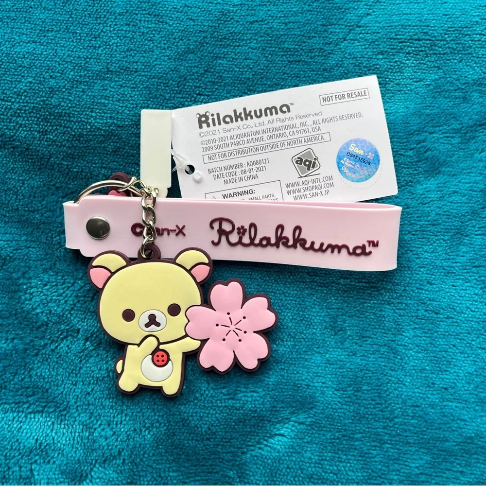 NWT Round1 San-X Rilakkuma Cherry Blossom Keychain 🌸